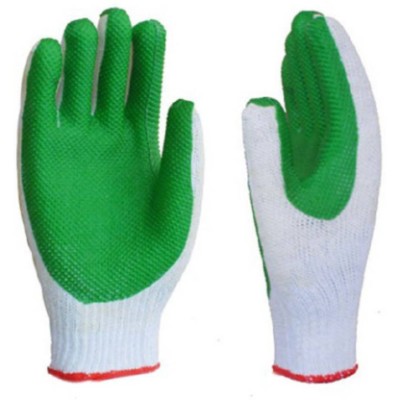Green Color Dotted Gloves