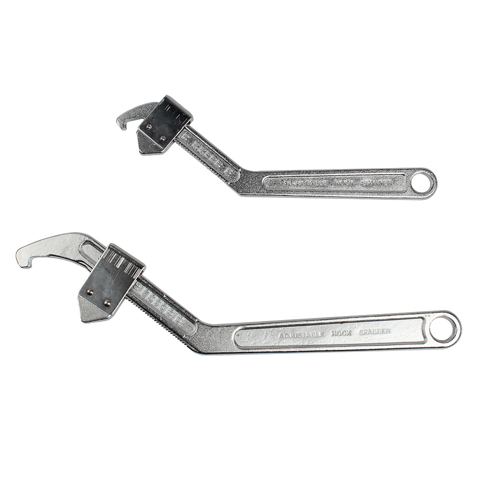 Adjustable hook wrench IMPA611201 crescent wrench hook type round nut wrench removal tool