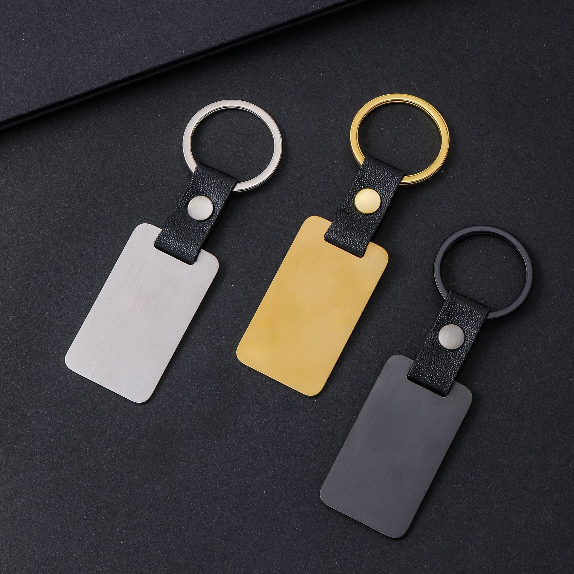 Leather Rectangle Keychain