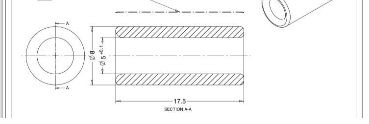 T-308 Tube - OD8xID17.5x5 White