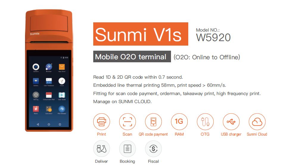 Sunmi V1 Android Mobile POS Terminal