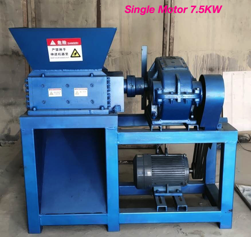 2 Shaft Mini Paint Tin Crushing Machine ( Single 7.5KW Motor )